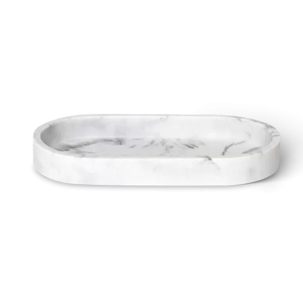 Tabuleiro Azul S White Marble para amenities 6306