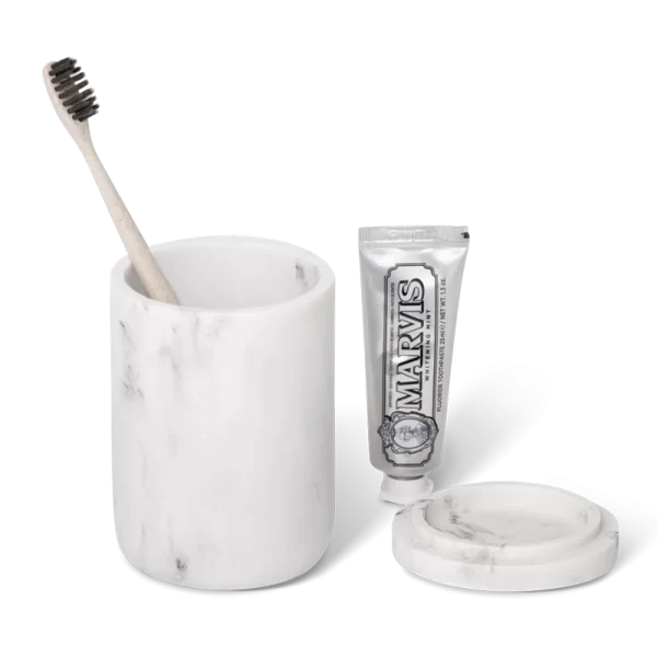 Porta objectos Toba White Marble 6318