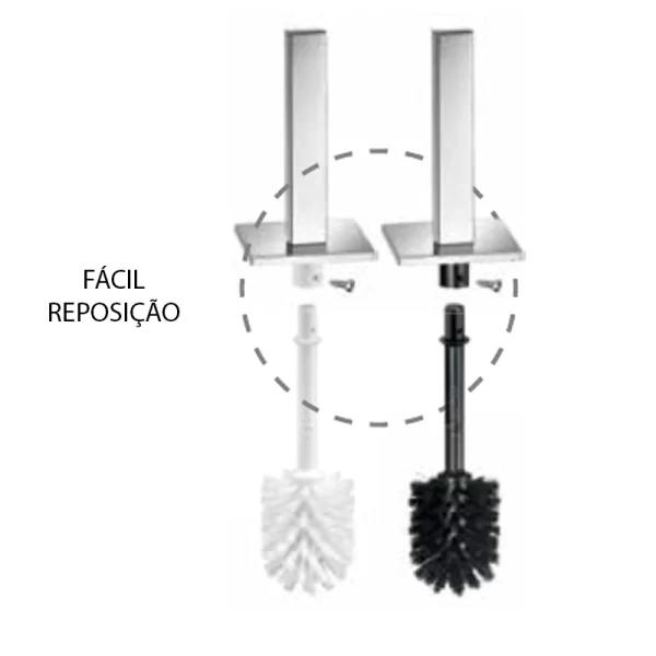 Porta-piaçaba quadrado de pavimento 90572-91572 escova